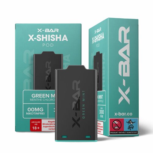 X-Shisha - Pod - Green Mint (0mg/ml - Nikotinfrei)